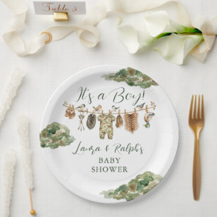 Boy Duck Hunting Baby Shower Paper Plates