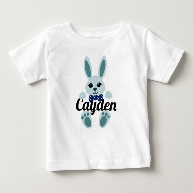 Boy Easter Bunny Custom Baby T-Shirt (Front)