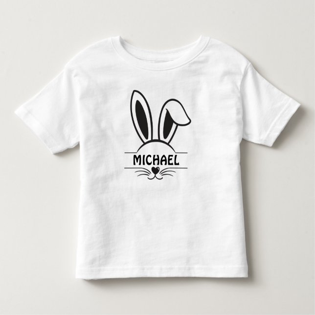 Boy Easter Bunny Face Toddler T-shirt (Front)