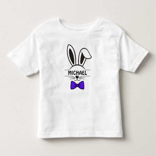 Boy Easter Bunny Face With Bow Tie Toddler T_shirt