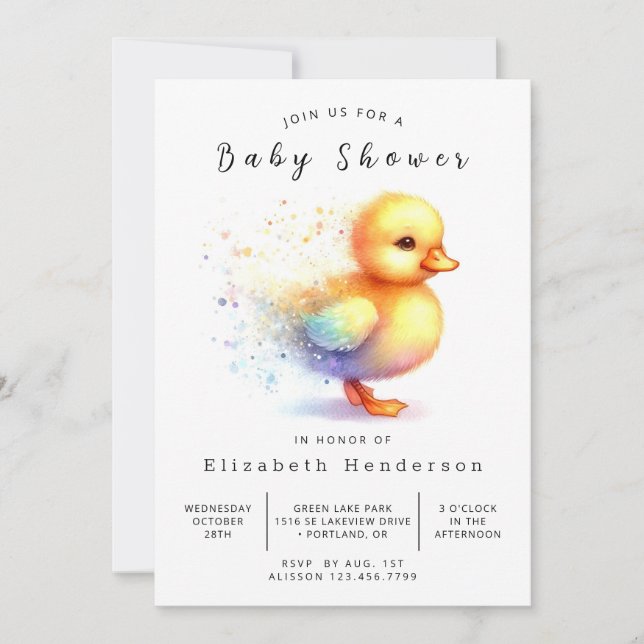 Boy Editable Duck Baby Shower Invitation (Front)