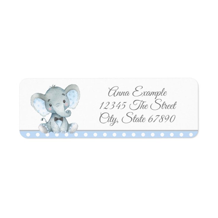 Boy Elephant Address Labels | Zazzle
