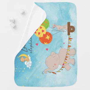 Boy elephant baby blanket
