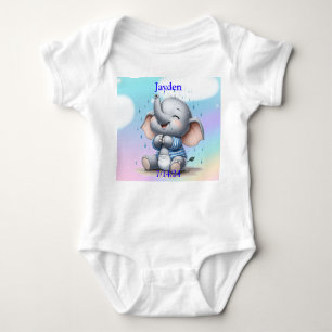 Boy Elephant Baby Bodysuit