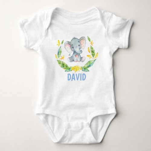 Boy Elephant Baby Bodysuit