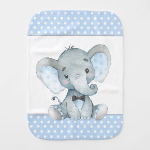 Boy Elephant Baby Burp Cloths