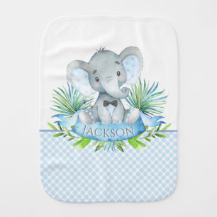 Boy Elephant Baby Burp Cloths