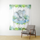 Boy Elephant Baby Shower Backdrop