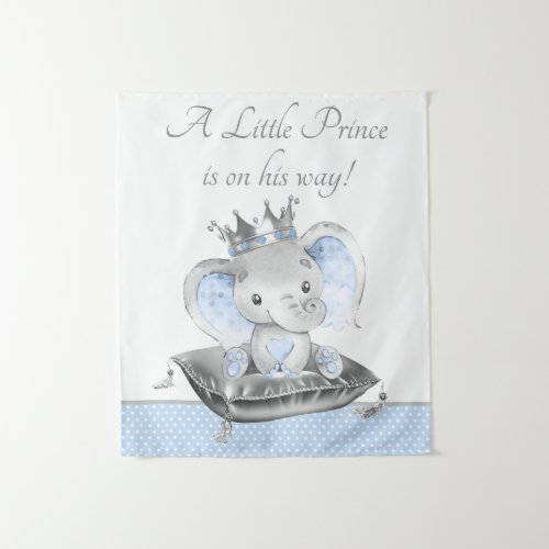 Boy Elephant Baby Shower Banner Backdrop