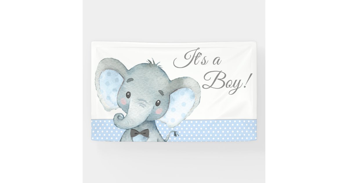 elephant baby shower banner