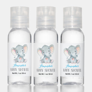 Boy Elephant Baby Shower Blue Hand Sanitizer