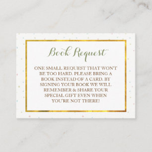 Boy Elephant Baby Shower Book Request Enclosure Card