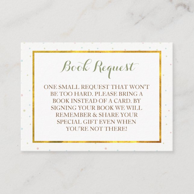 Boy Elephant Baby Shower Book Request Enclosure Card (Front)