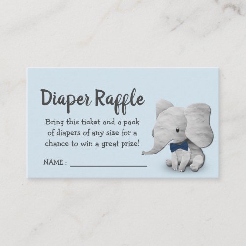 Boy Elephant Baby Shower Diaper Raffle Ticket Enclosure Card