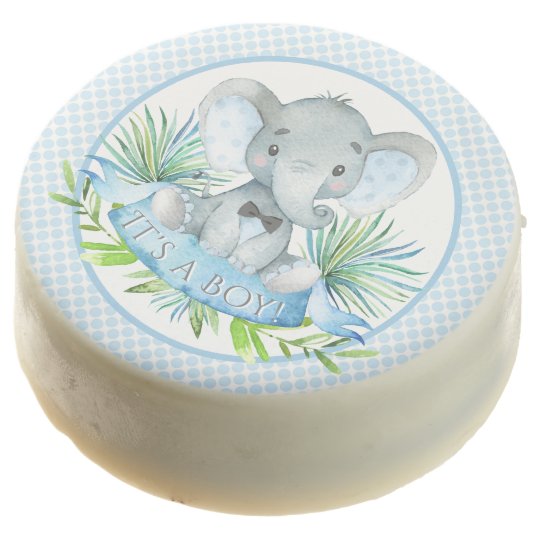 Boy Elephant Baby Shower Dipped Oreo Cookies Zazzle Com