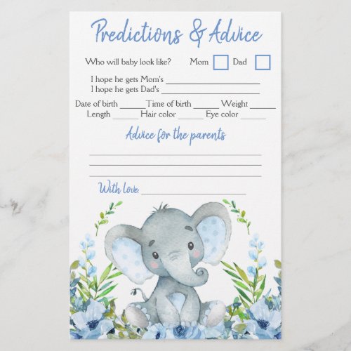 Boy Elephant Baby Shower Double Game Flyer