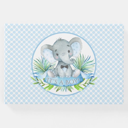 Boy Elephant Baby Shower Guest Book Zazzle Com