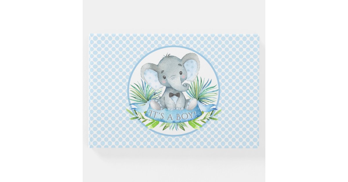 Boy Elephant Baby Shower Guest Book Zazzle Com