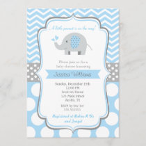 Boy Elephant Baby Shower Invitations