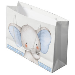 Boy Elephant Baby Shower Large Gift Bag