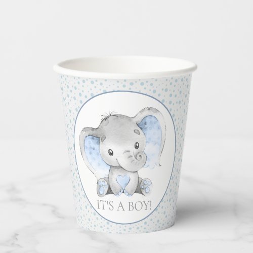 Boy Elephant Baby Shower Paper Cups