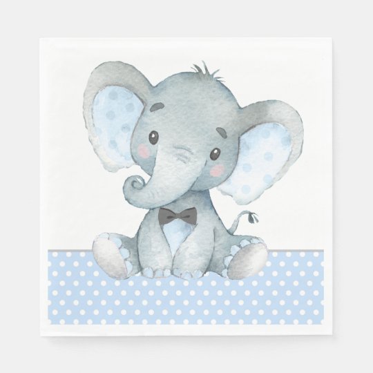 Download Boy Elephant Baby Shower Paper Napkins Zazzle Com