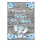Boy Elephant Baby Shower Poster