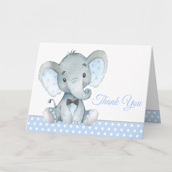 Boy Elephant Baby Shower Thank You Cards by The_Baby_Boutique at Zazzle