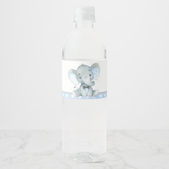 Boy Elephant Baby Shower Water Bottle Labels Zazzle Com