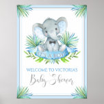 Boy Elephant Baby Shower Welcome Signs at Zazzle