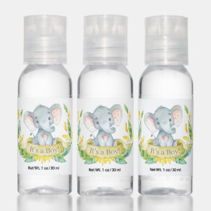Boy Elephant Baby Shower Yellow Hand Sanitizer