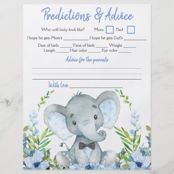 Boy Elephant Bow Tie Baby Shower Double Game Flyer by The_Baby_Boutique at Zazzle