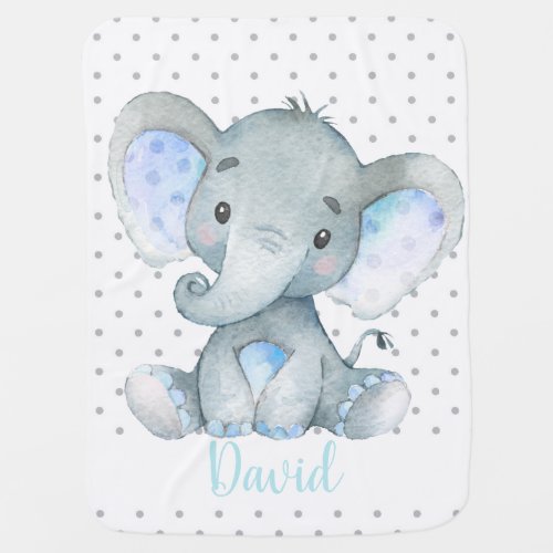 Boy Elephant Cute Baby Gift Jungle Baby Blanket