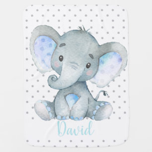 Boy Elephant Cute Baby Gift Jungle Blanket