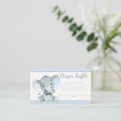 Boy Elephant Diaper Raffle Tickets Enclosure Card (Standing Front)