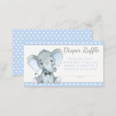 Boy Elephant Diaper Raffle Tickets Enclosure Card (Front/Back)