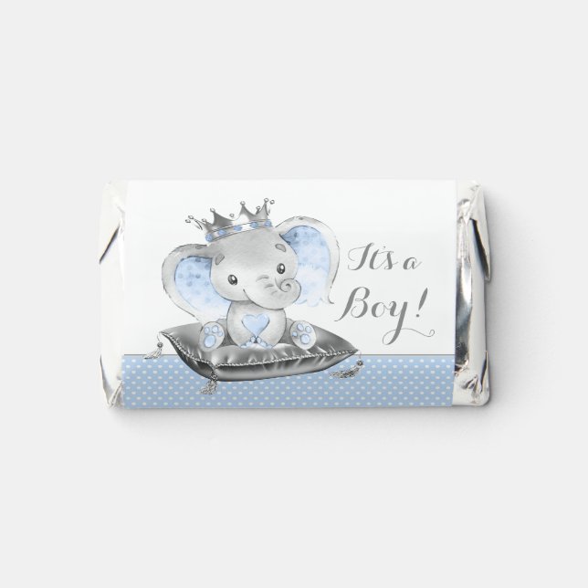 Boy Elephant Prince Baby Shower Hershey's Miniatur Hershey's Miniatures (Front)
