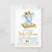 Boy Elephant Prince Baby Shower Invitation (Front)