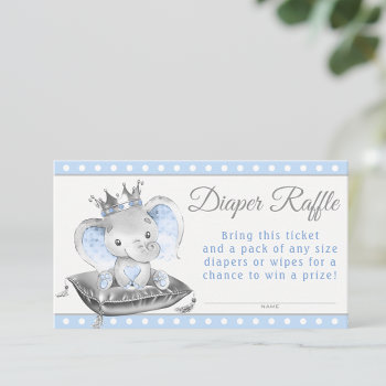 Boy Elephant Prince Diaper Raffle Tickets Enclosure Card by The_Baby_Boutique at Zazzle