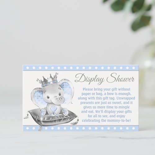 Boy Elephant Prince Display Shower Enclosure Card