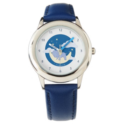 Boy Elephant Sleeping Moon Celestial Kids Name Watch