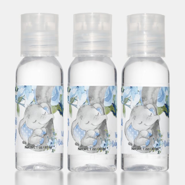 Boy Elephant Trunk Little Peanut Baby Shower Hand Sanitizer (Set)