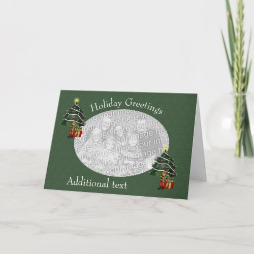 Boy Elf Tree Present Cute Holiday Photo Card