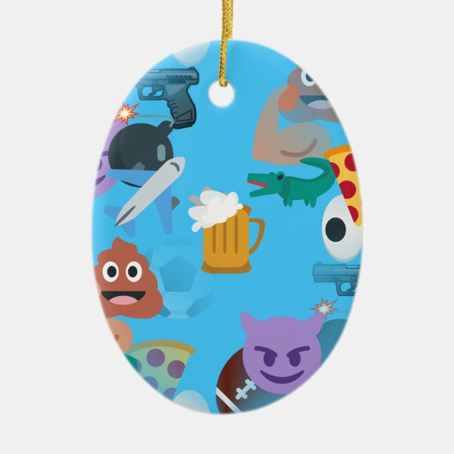 boy emoji ceramic ornament (Front)