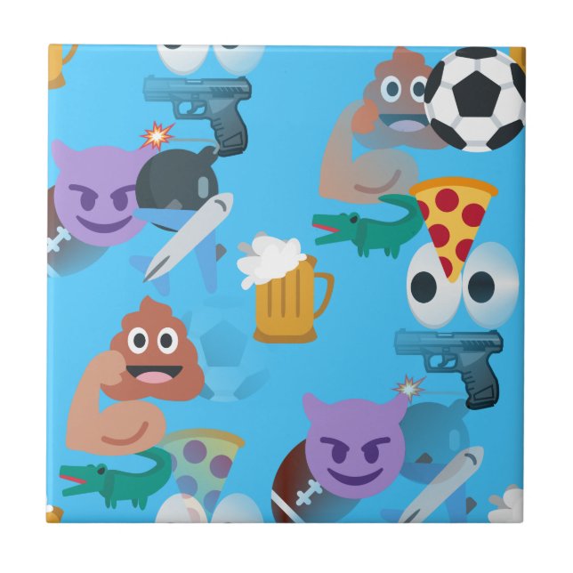 boy emoji ceramic tile (Front)