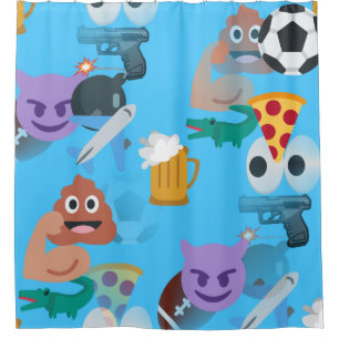 boy emoji shower curtain bathroom