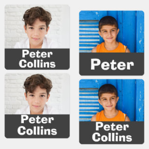 Boy Face Photo kids Clothing Label