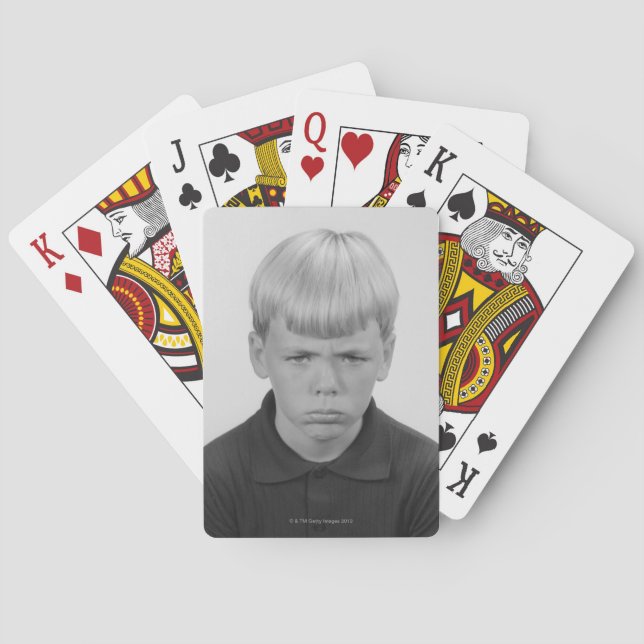 Boy Facial Expressions Poker Cards (Back)
