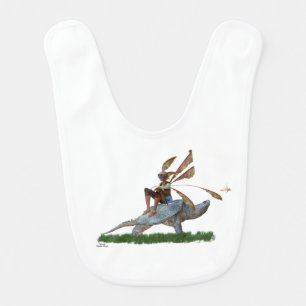 Boy Fairy Riding On Turtle Baby Bib
