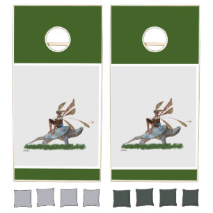 Boy Fairy Riding On Turtle Cornhole Set